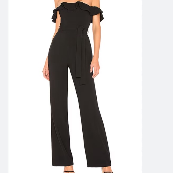 NWOT Tularosa Wide Leg Off Shoulder Ruffle Jumpsuit - Picture 2 of 5